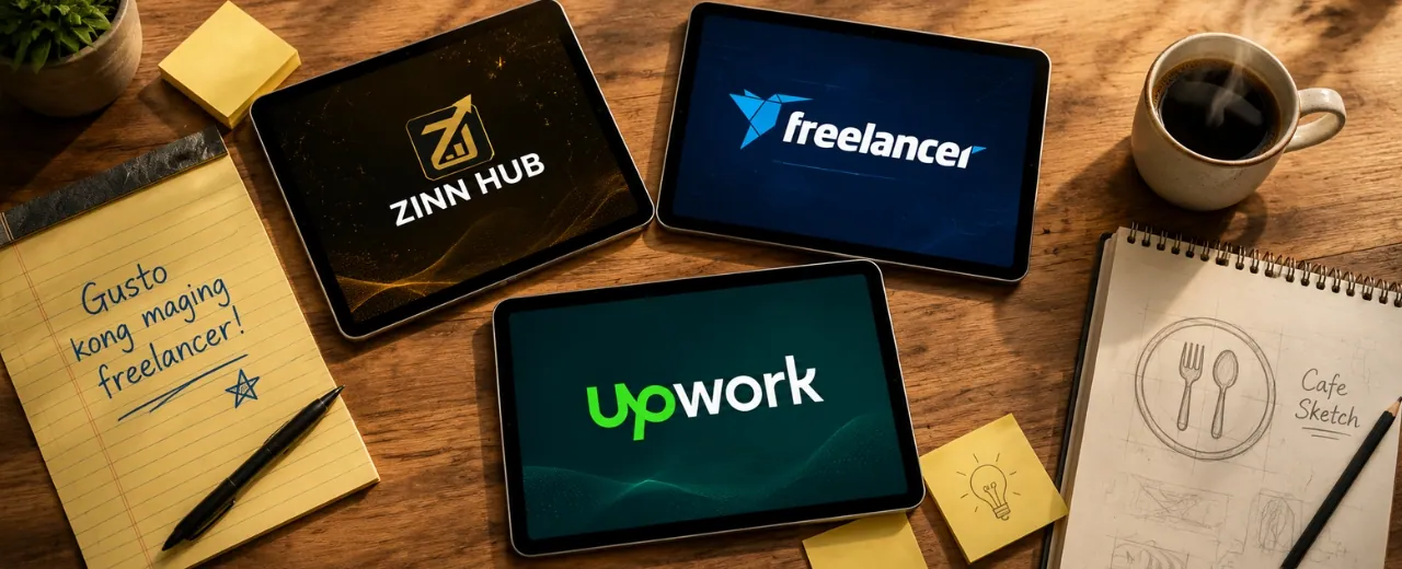 Freelancer.com vs Upwork vs Zinn Hub Philippines — honest comparison para sa Pinoy freelancers 2026